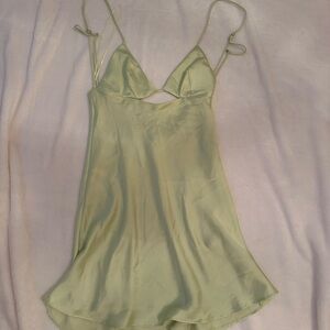 Zara Mint Green Satin Dress